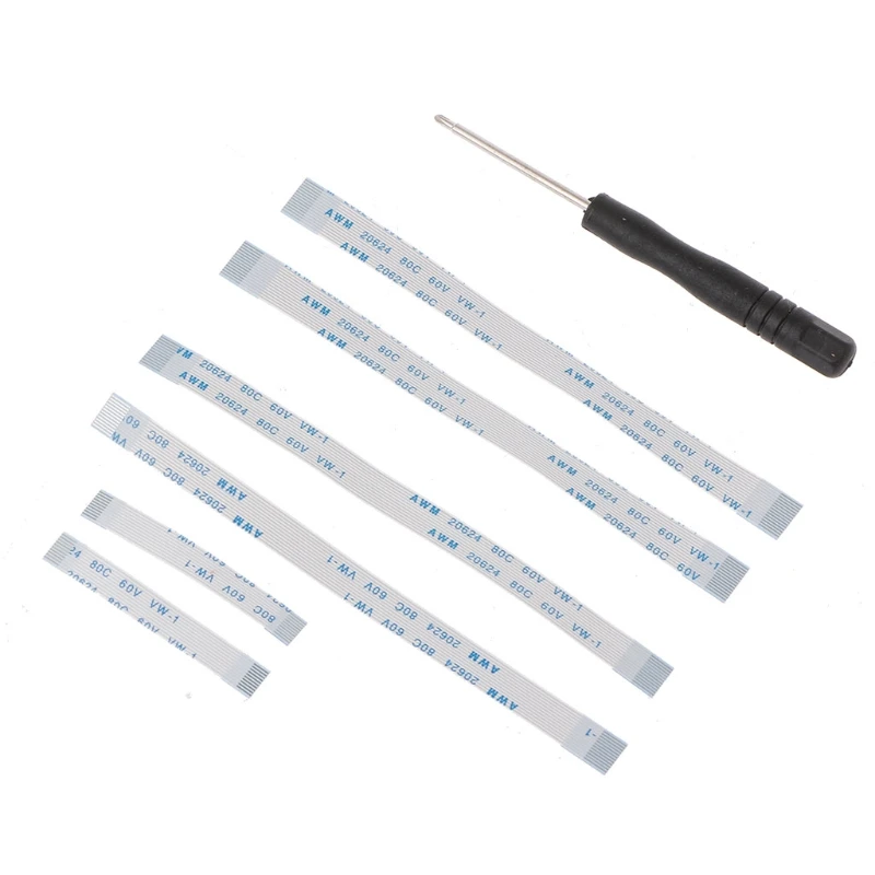 6Pcs/set 10 12 14 Pin Charging Board Power Ribbon Cable with Screwdriver for Game Controller