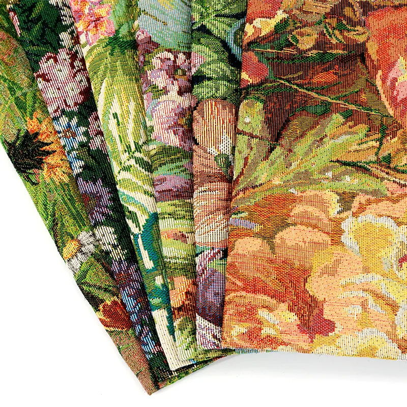 

148x100cm 1pcs Oil Painting Floral Jacquard Fabric Sofa Pillow Cushion Fabric Clothing Luggage Decorative Fabric Color Woven