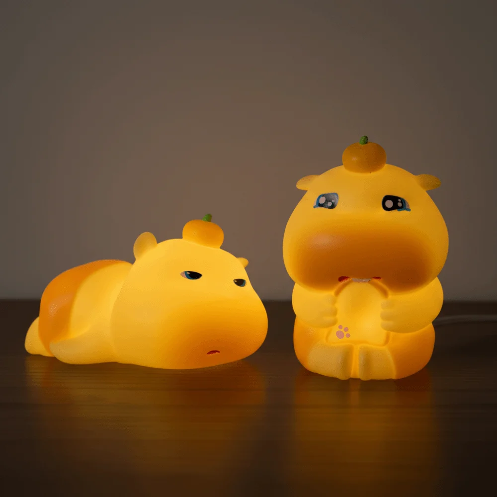 4 Modes Water Dolphin Lulu Night Light Cartoon Touch Sensor LED Cute Tap Light Squeezable Adjustable Brightness