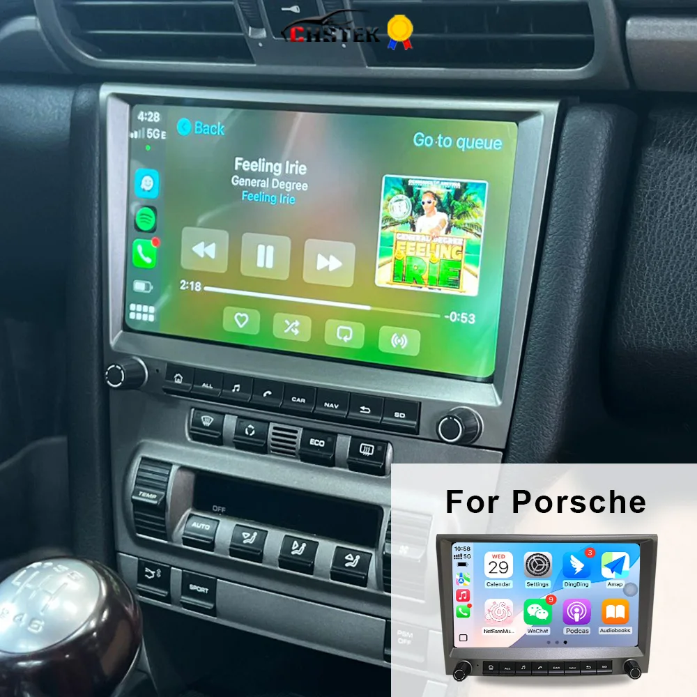 CHSTEK Android 14 Car Stereo For Porsche Cayman 911 997 987C Boxster 987 Multimedia Player Radio Carplay GPS BT WIFI Head Unit