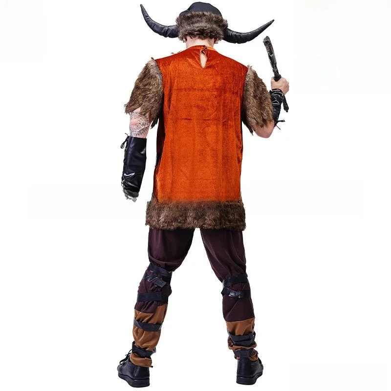 

Взрослый мужской костюм викинга, фестиваль Хэллоуина, маскарад, танцевальный реквизит для выступления, ролевая одежда, этническая сценическая одежда