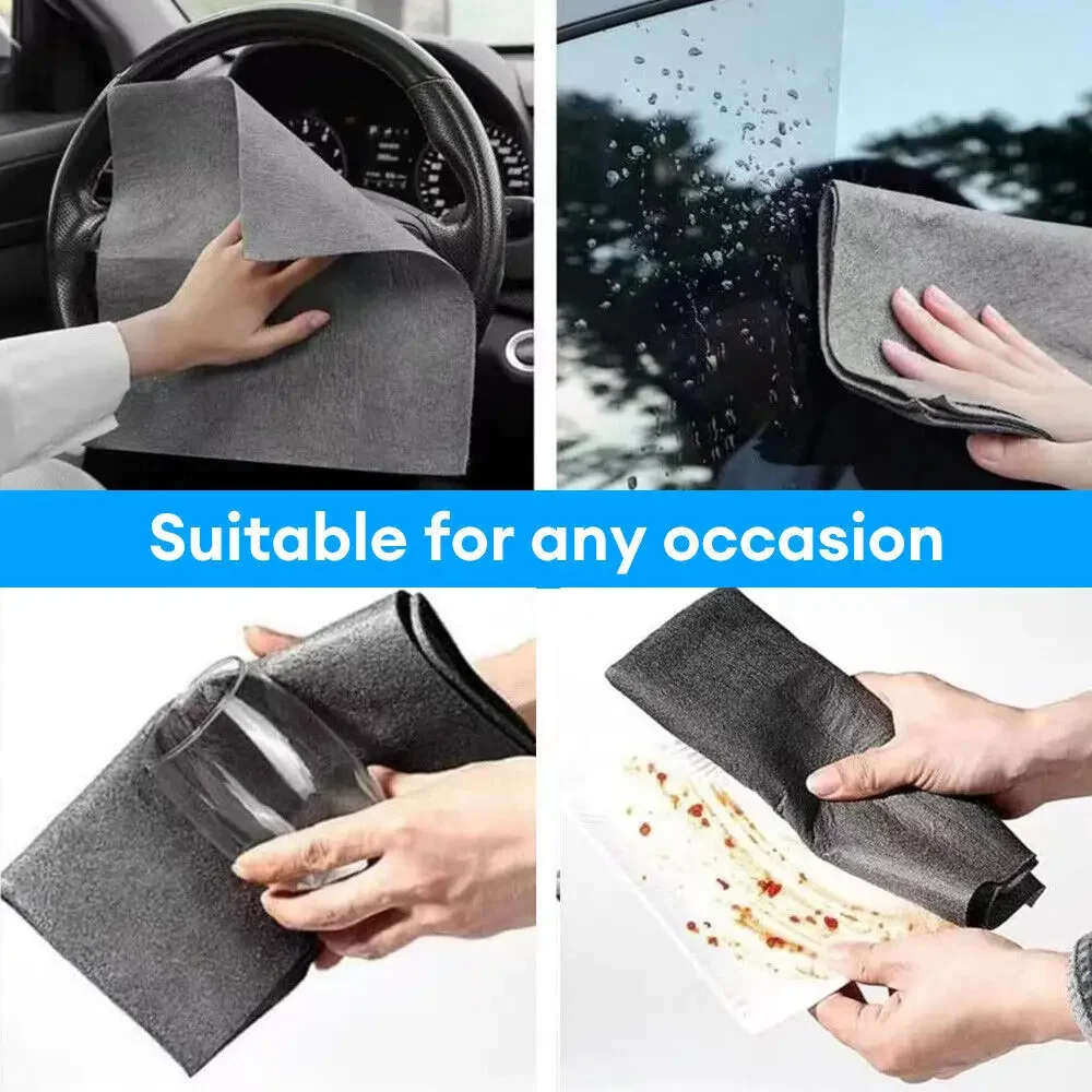 Thickened Magic Cloth Cleaning Cloth Tool No Trace Reusable Microfiber Washing Rag Glass Wipe for Window Mirror Car No Watermark