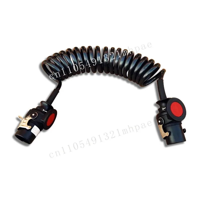 سلك مقطورة الشاحنة الكهربائية سبعة النواة 5 الأساسية 7 دبوس Abs/EBS 7 طريقة كابل ملفوف مع واقي زنبركي وموصلات