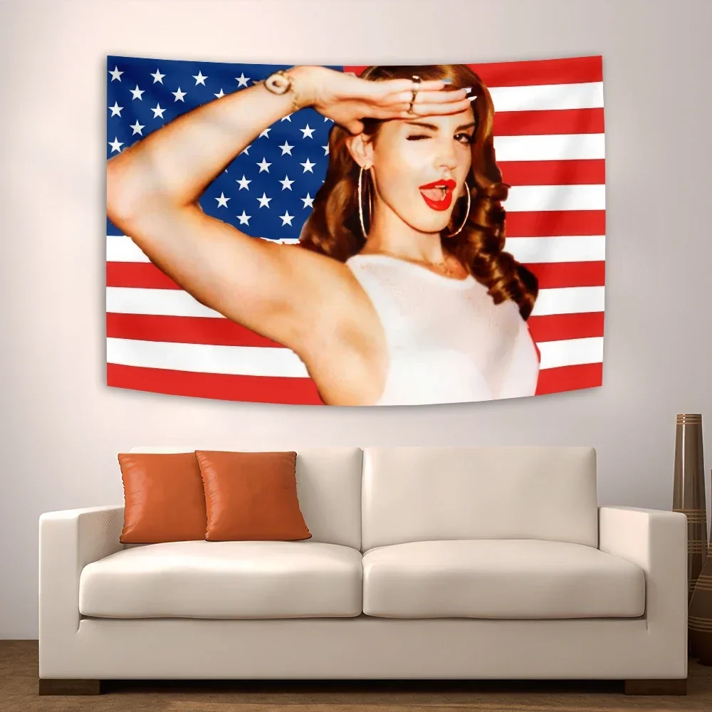 Lana Del Rey Spice Nikki Mina Wall Mounted Music Singer Tapestry University Room Dormitory Decorative Sofa Blanket