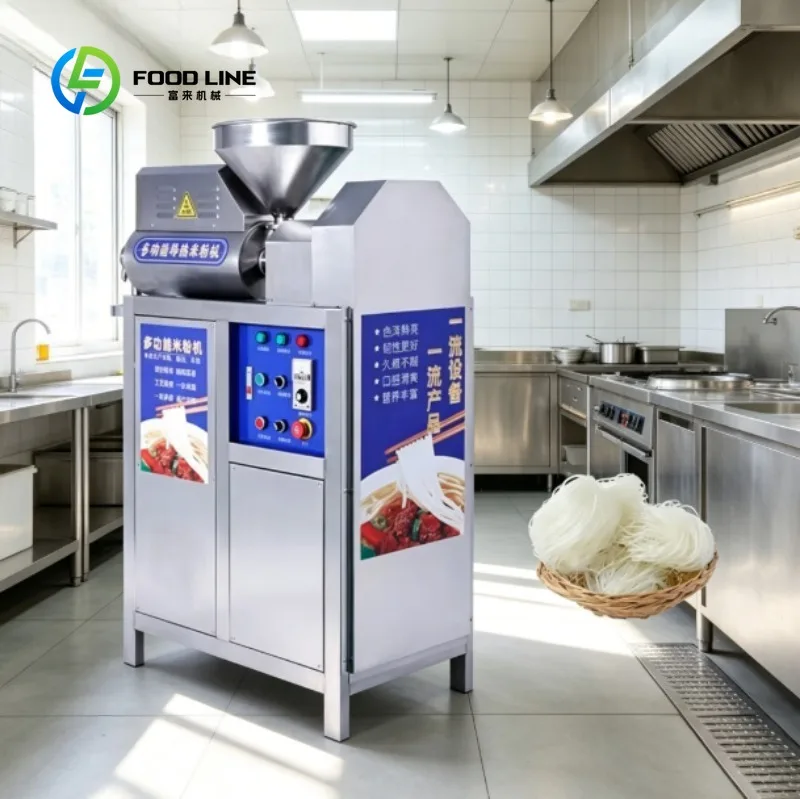 Automatic Rice Noodle Maker Machine with High Speed Extrusion Interchangeable Cutters for Thick or Thin Homemade Rice Noodles
