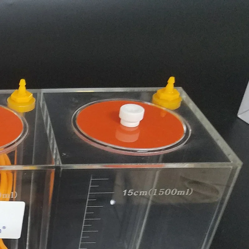 Red Starfish acrylic liquid storage barrel coral cylinder calcium magnesium KH titration transparent tape scale container view 5