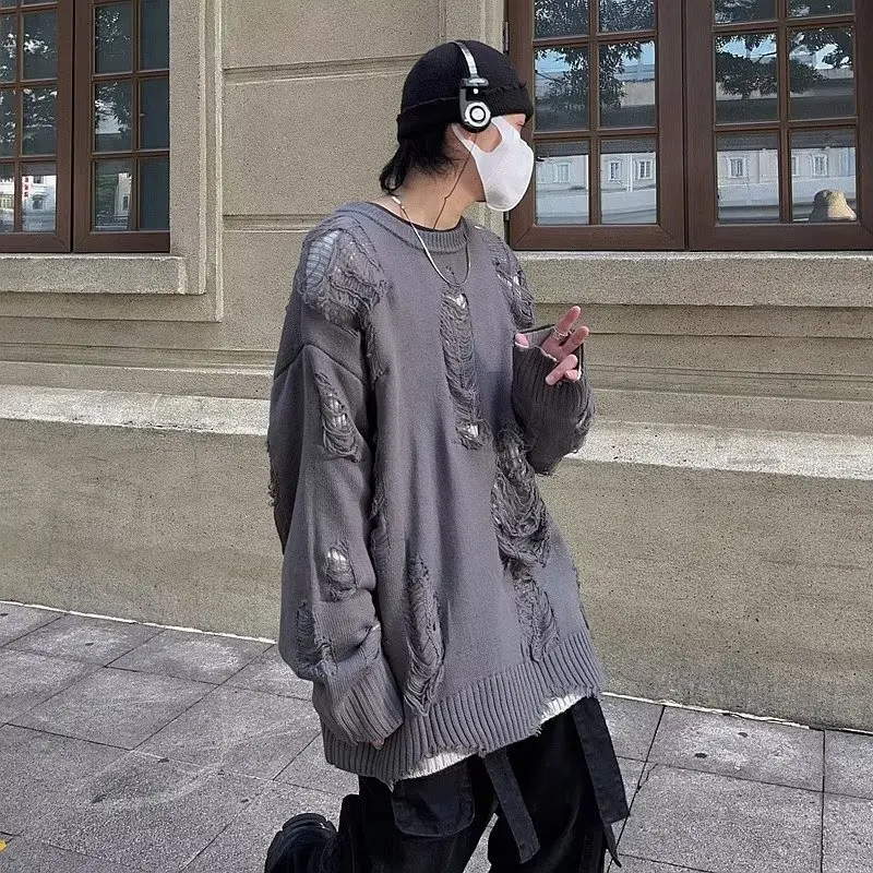 

Свободный мужской свитер Thiened, осень-зима, большие размеры, удобная внутренняя одежда Bla Pure Sle, корейский Гонконг Sle INS Faion