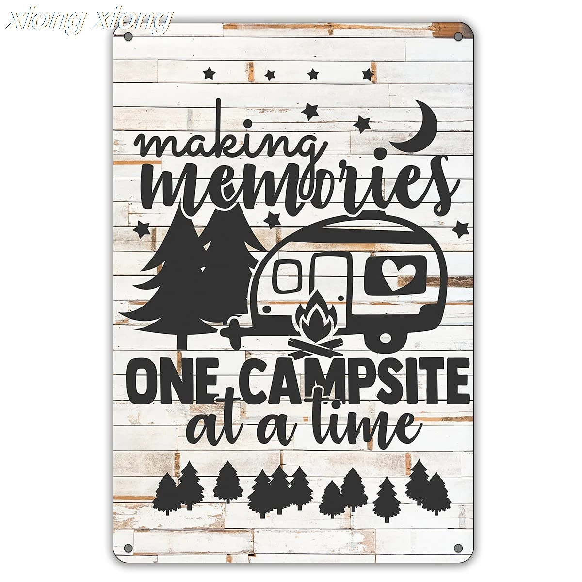 Making Memories One Campsite at a Time Metal Tin Sign Wall Decor Farmhouse Rustic Camping Signs for Home Garage Men Cave