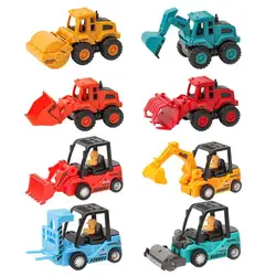 Pull Back Friction Powered Toys Cute Plastic Engineering Educational Vehicle Push And Go Car Toys Birthday Gift For Kids