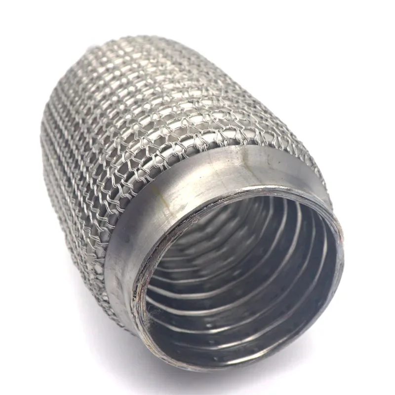 ID:65MM/75MM Car Exhaust Tube Telescopic Flexible Connection Steel Mesh Bellows Stainless Steel Muffler Pipe Welded Universal