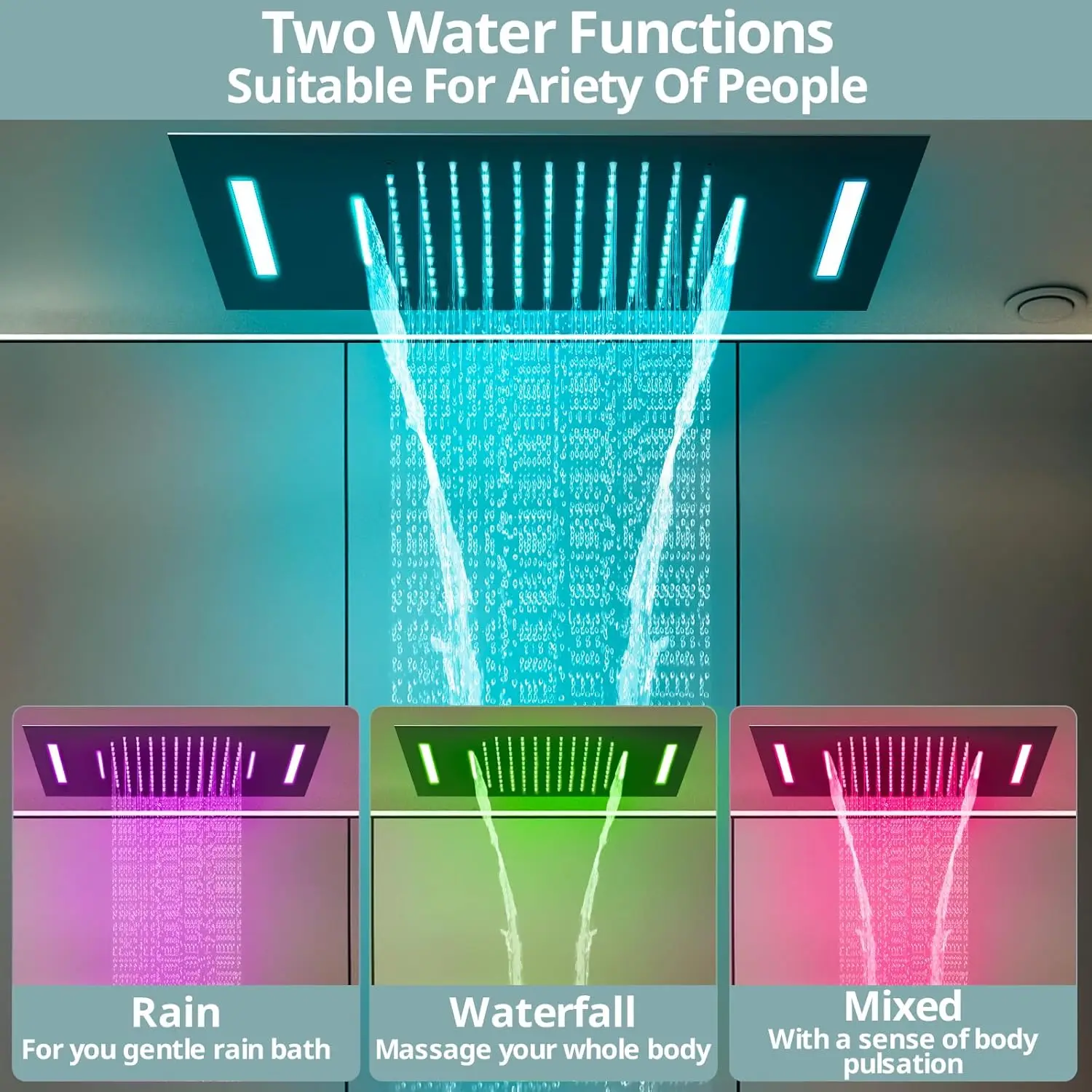 Led Shower System With Body Jets: Aposhion 23