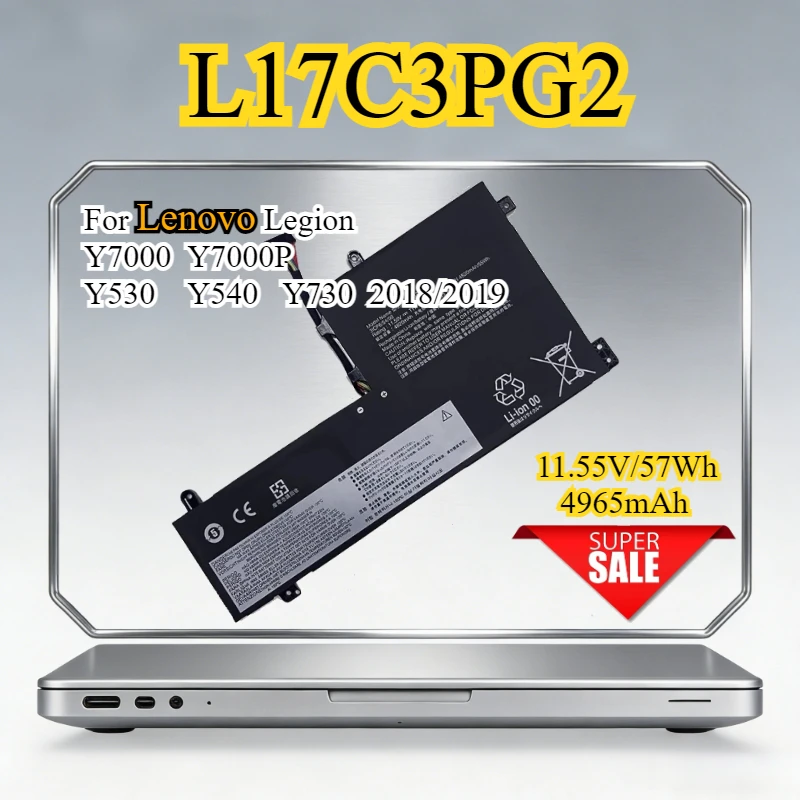 New L17C3PG2 Laptop Battery for Lenovo LEGION Y7000 Y7000P Y530 Y540 Y730 Y7301CH Y740 Y740-151CHL17C3PG2 L17L3PG1 2018/2019