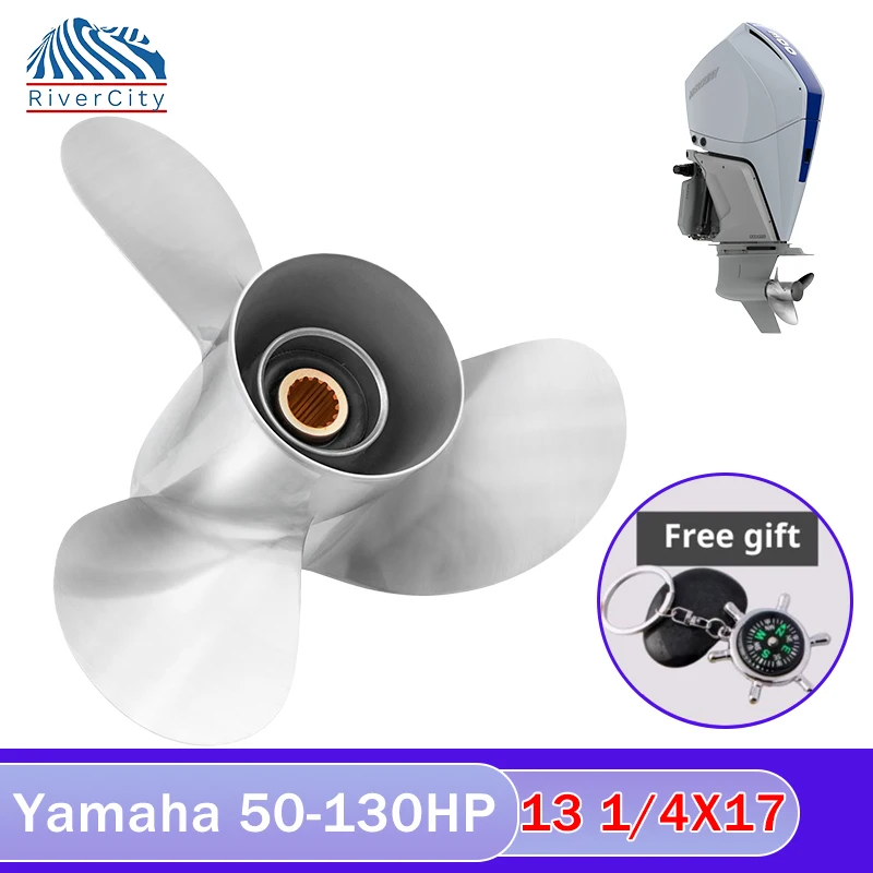 

For Yamaha 75hp 80hp 85hp 90hp Outboard Propeller 13 1/4x17 Boat Motor Stainless Steel Screw Marine Engine 3 Blade 15 Spline