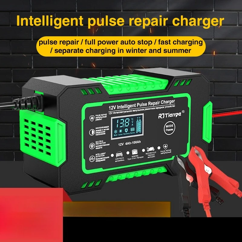 

Able 12V6A Мотоцикл SUV Автомобильное зарядное устройство Импульсный ремонт с зарядным устройством для ЖК-экрана