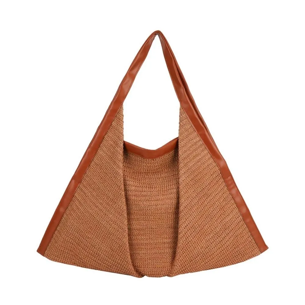 

Ретро-сумка-тоут с леопардовым принтом, большая вместимость, легкая, тканая, треугольная, на плечо, из полиэстера, контрастных цветов