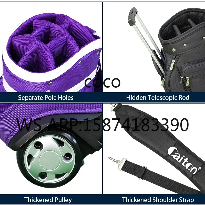 Outdoor Sports Golf Carry Bag Portable Wheeled Golf Stand Bag for Golf Course Travel