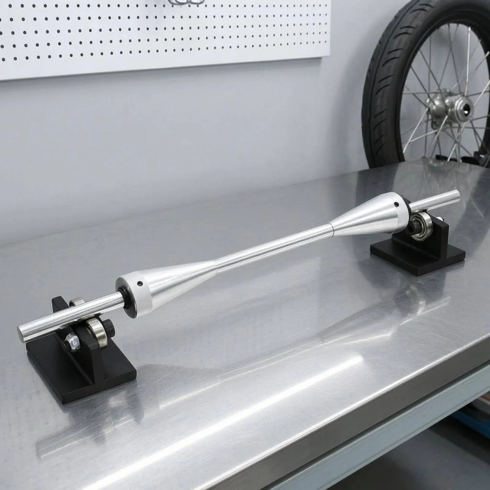 Motorcycle Wheel Balancing Stand Compact Motorcycle Wheel Balancer Tire Balancing Stand Portable Vehicle Tool Freestanding