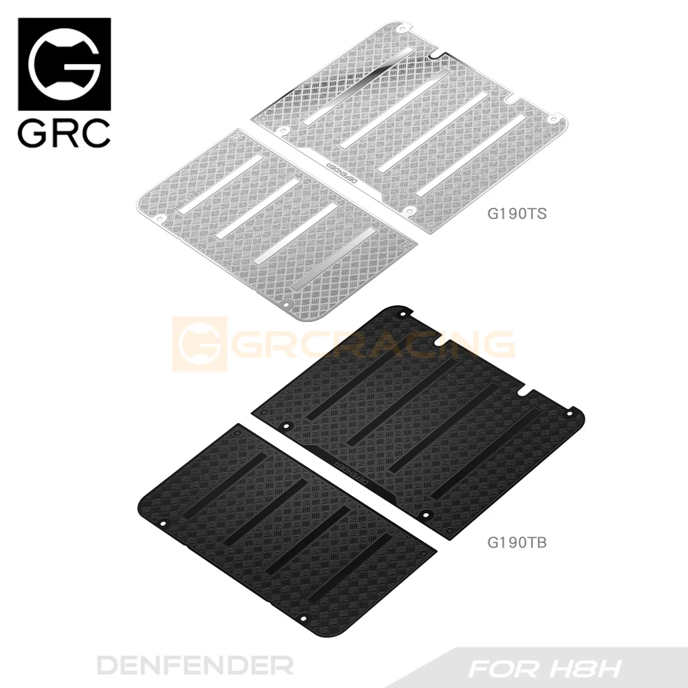GRC 1/8 Base Mount Sheets Skid Chequered Plate  for MJX Defender H8H Roof Rack Upgrade Option Parts #G190TS/TB