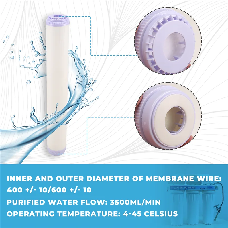 

AEE3-20 Inch Ultrafiltration UF Membrane Filter Elements Flat Mouth Universal Water Purifier Filter Elements