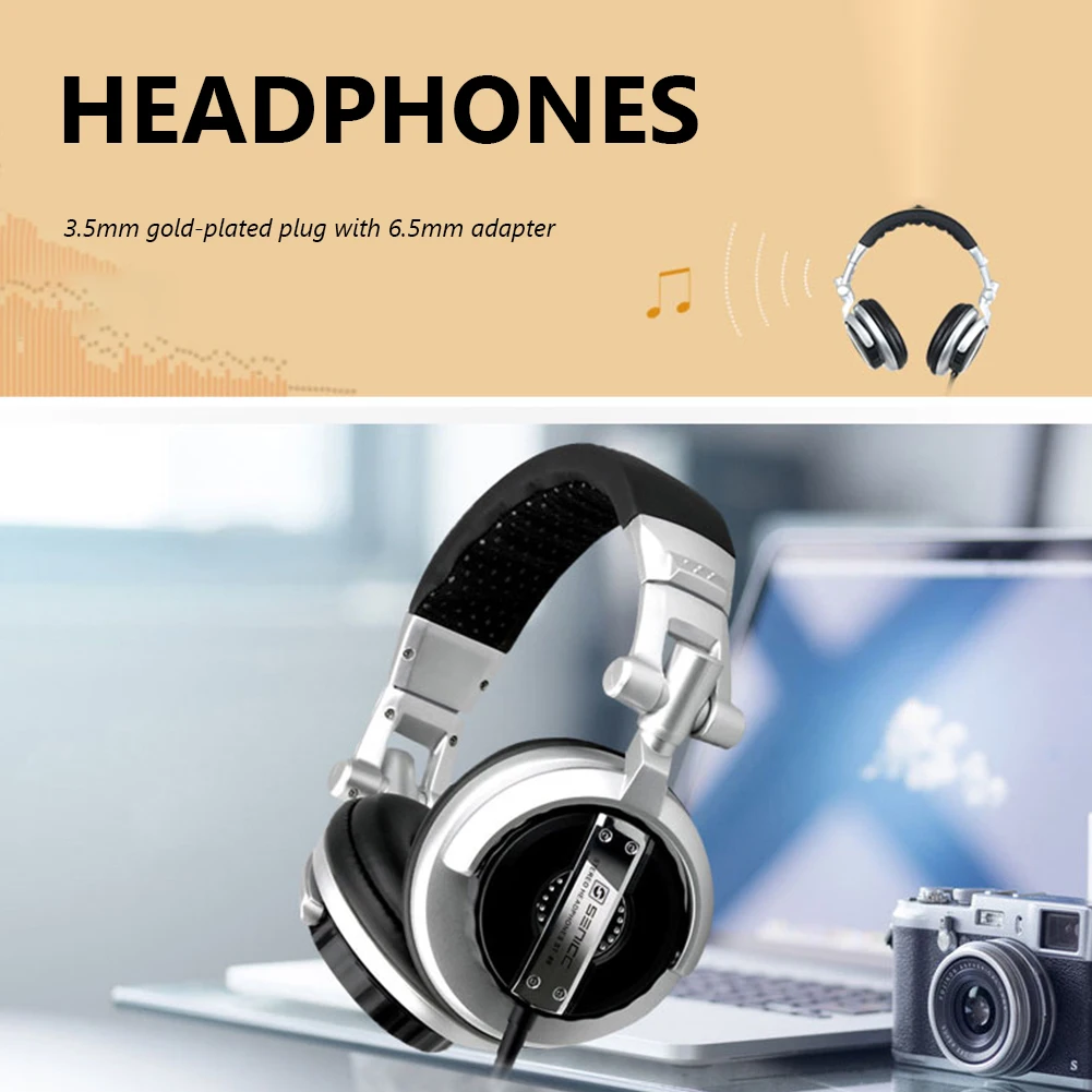 SENICC ST-80 DJ Music Headphones Foldable Headset 3.5mm Jack HIFI Earphones