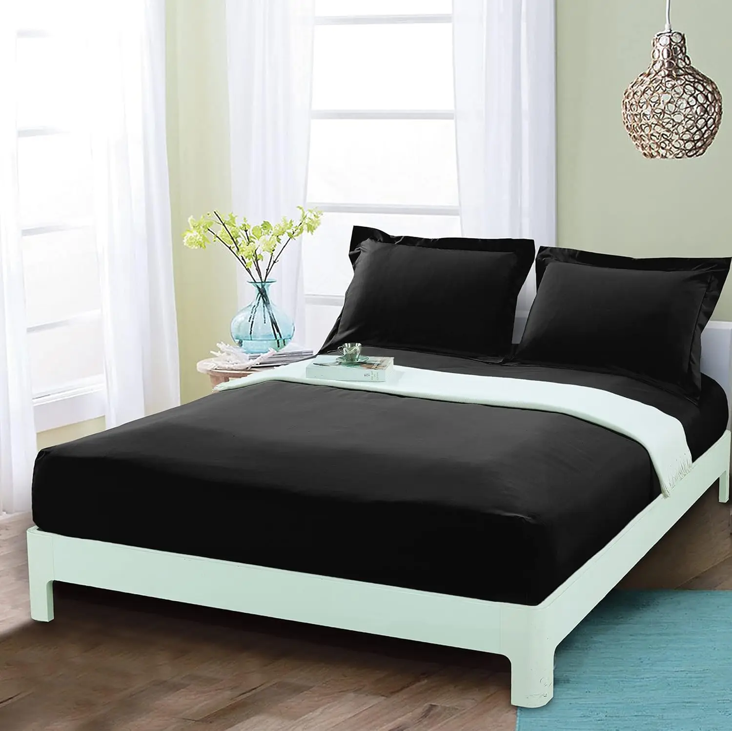 

Queen Fitted Sheet - Deep Pocket Cooling Sheets Up To 16 H - Hotel Luxury 1800 Premier - Softest Sheets - Wrinkle Resistant - 1