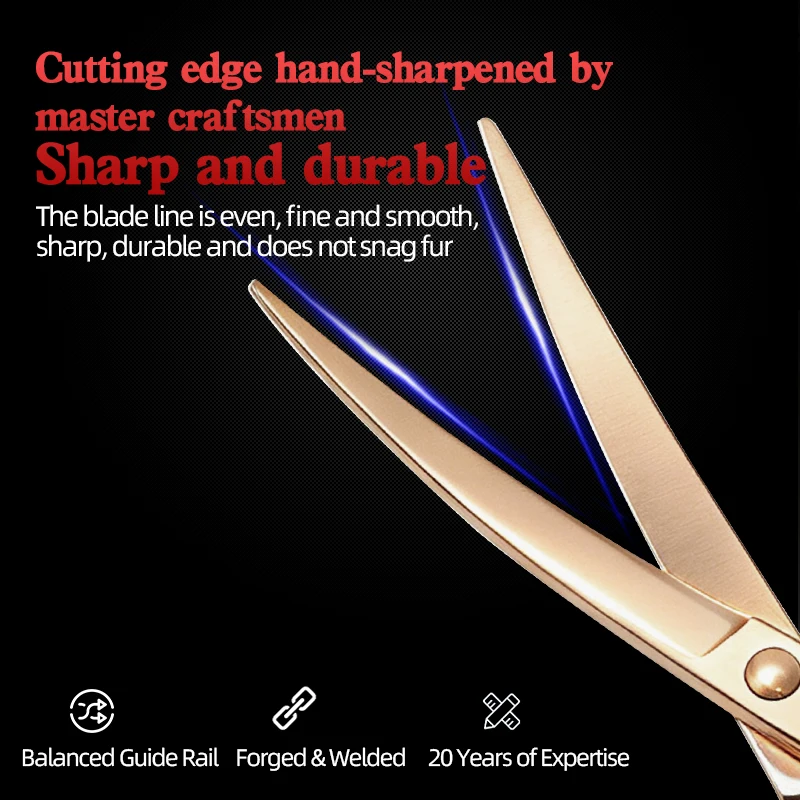 Pet Grooming Small Curved Scissors for Dogs, Specialized for Cats, Fine-tuning for Round Faces, High-end Imported from Japan, 44