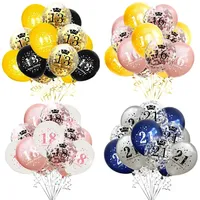 15Pcs 16 18 21 30 40 50 60 70 80 90 Years Happy Birthday Balloon Confetti Latex Balloons For Baby Shower Birthday Party Decor