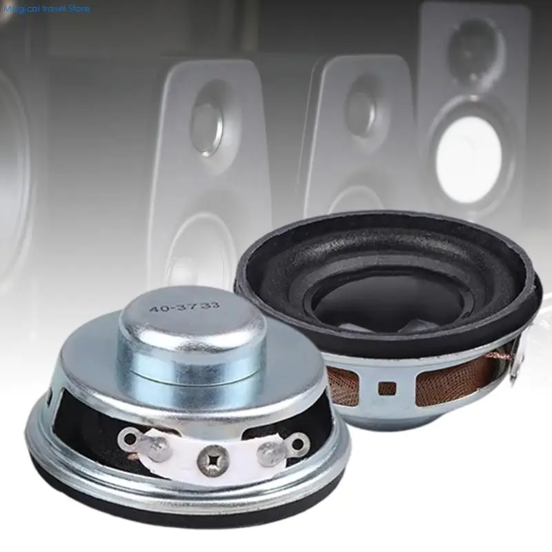 N2UB 2pcs 40mm Metal Metal Speaker With Powerful Bass PU Edged Paper Cones