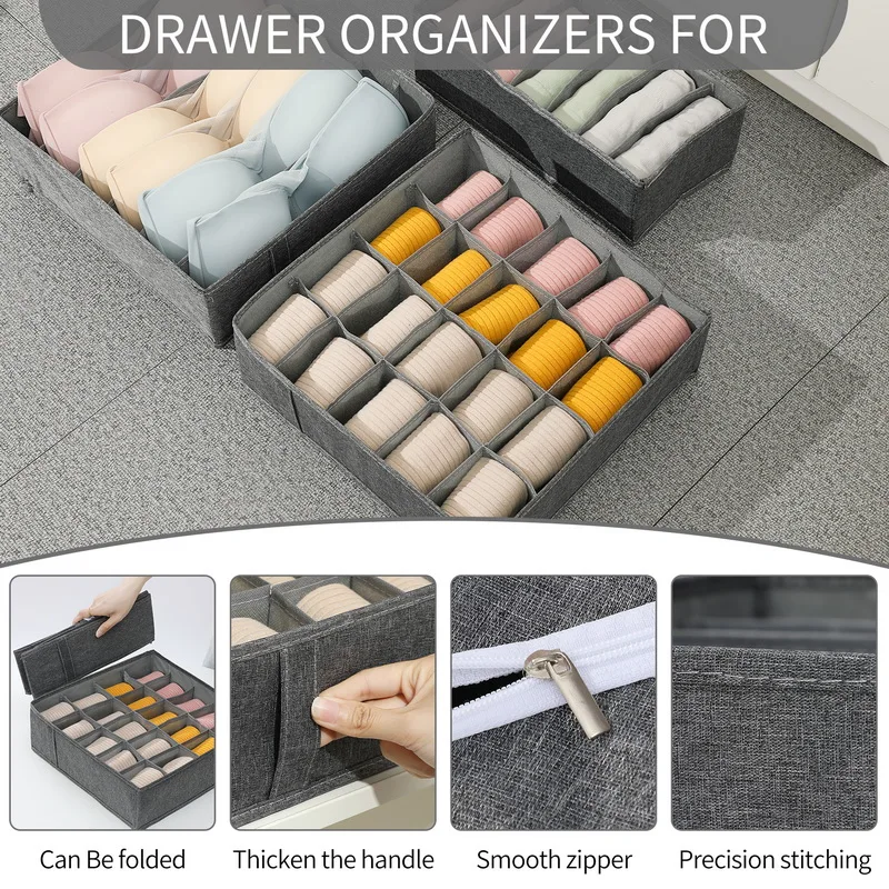 Underwear Cabinet Drawer Organizer Socks Clothing Storage Box Wardrobe Organizer Clothes Ties Pants Bra Socks Storage Organizers