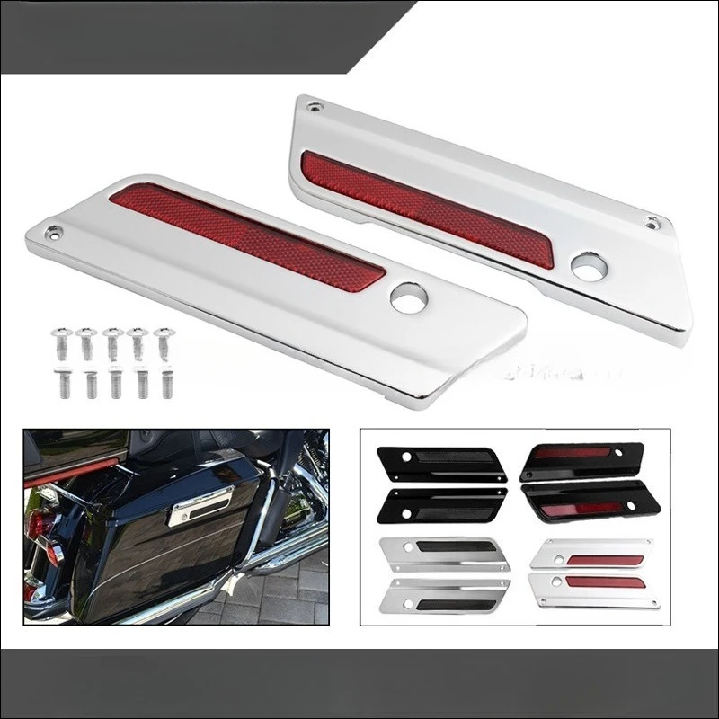

Side Box Decorative Cover, Tool Bag Lid Lock Cover + Reflector, Suitable for Harley, Davidson Street Glide Touring (1994 - 2017)
