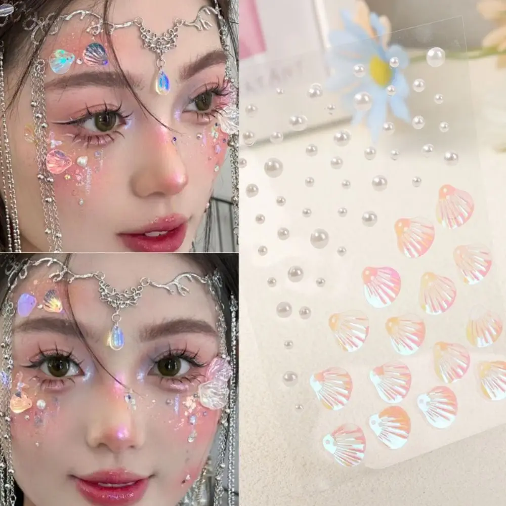 3D Hair Crystal Sticks Self Adhesive Stick On Resin Stickers Women Eyes Face Body DIY Face Crystal Stickers for Hair Face Makeup