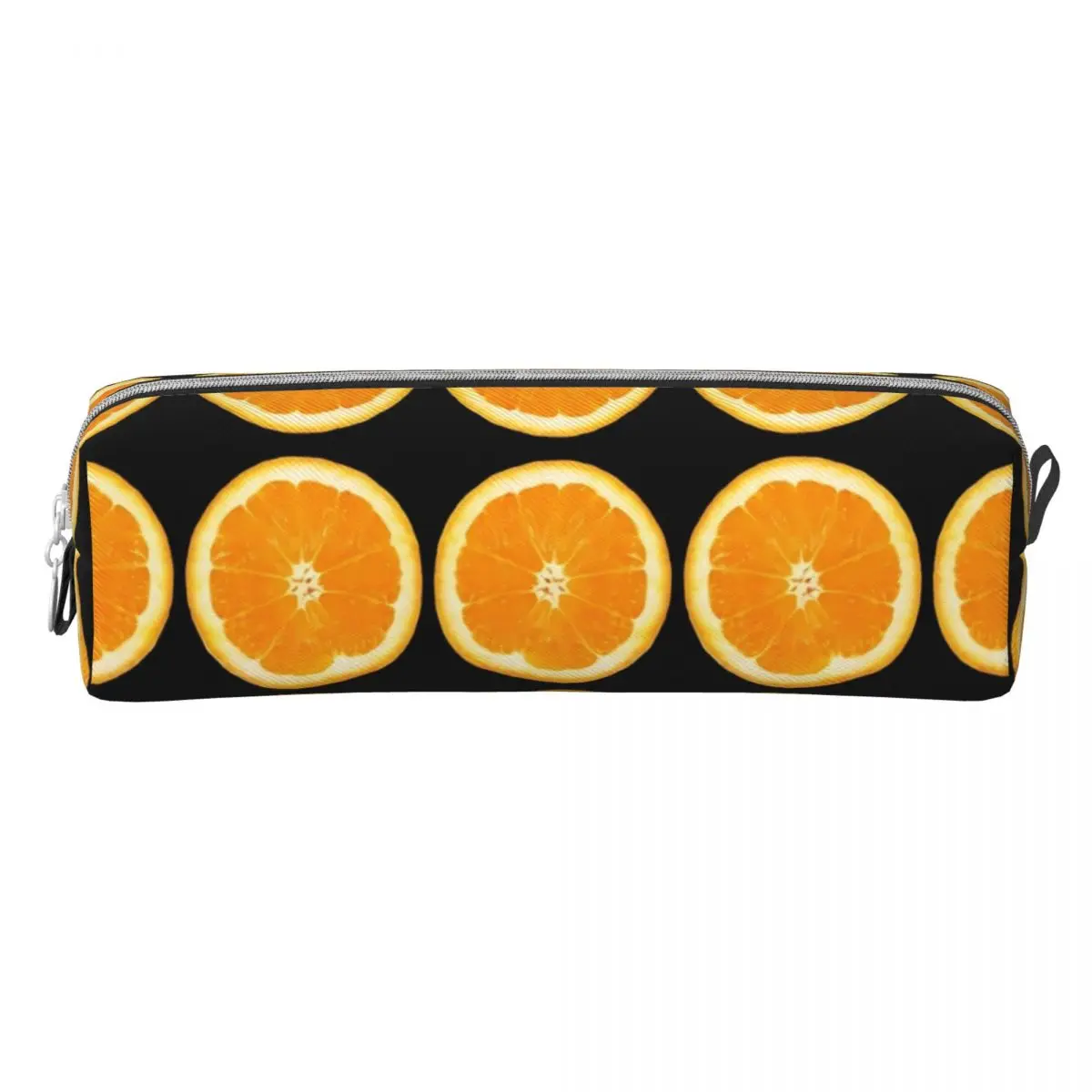 Cool Pencil Case Oranges Slices Pen Box Fruits Print School Pencil Cases Girls Boys PU Leather Graphic School Stationery