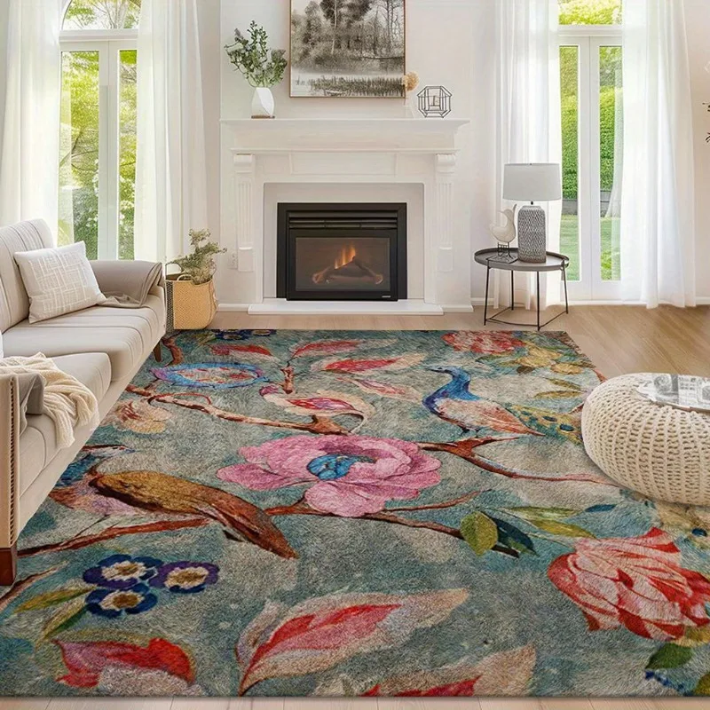 tapete-grande-para-sala-de-estar-estudo-quarto-escritorio-Area-externa-sala-de-jantar-tapete-decorativo-com-padroes-florais-e-de-passaros-em-estilo-vintage