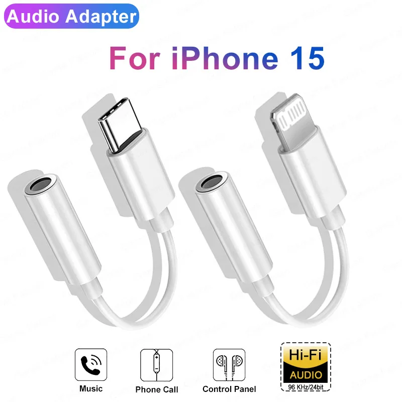 L To 3.5mm Jack Headphones Aux Cable For Apple iPhone 14 Pro Max 13 12 11 XS X XR 15 Pro Max USB Type C Connector Audio Adapter