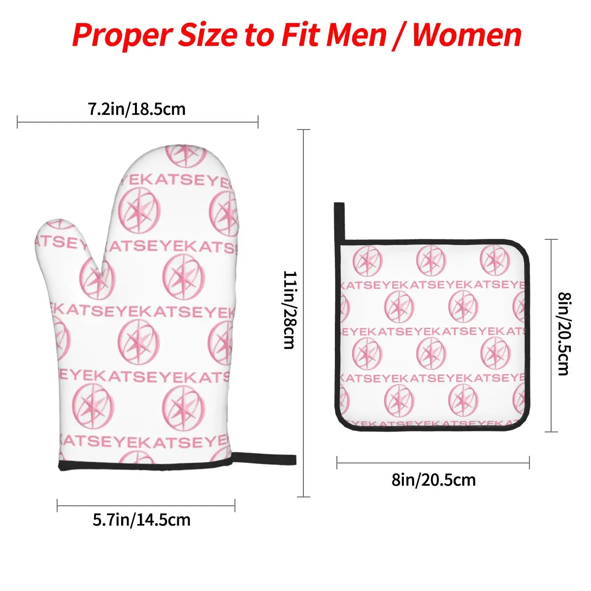 KATEYE Kpop Group Oven Mitts and Pot Holder Sets of 4 for Baking Kitchen Cooking BBQ Resistant Non-Slip Gloves