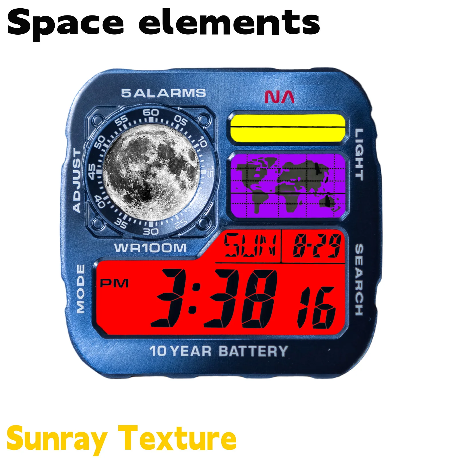 Space Elements Watch Sticker Faceplate Mod for CASIO AE1200 Watch Dial Metal Sunray Navy White Japan Copper Combo Kit view 5