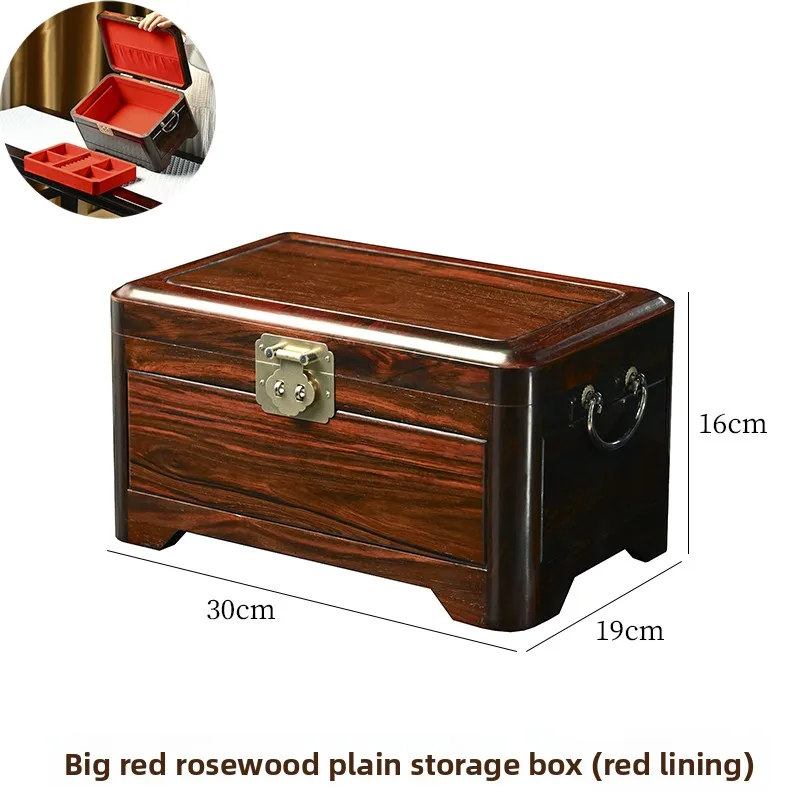 Exquisite high-end mahogany jewelry box Solid wood Chinese retro wedding jewelry gift gold storage box