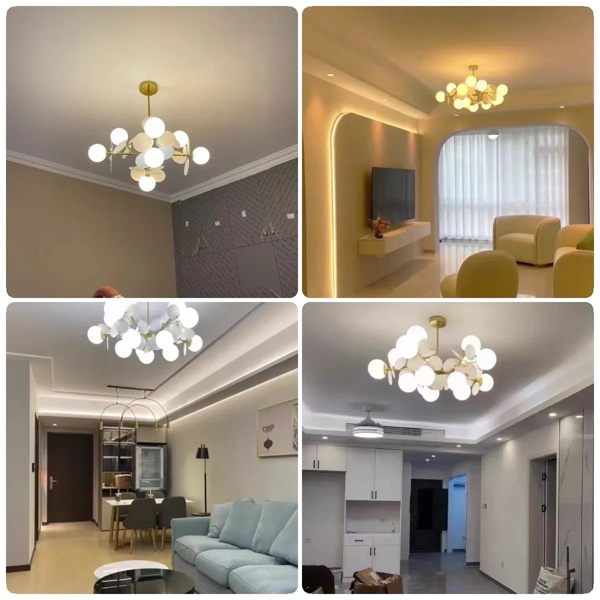 

SANDYHA Modern Luxury Nordic Chandeliers Glass Ball Room Colorful Home Children's Bedroom Living Dining Decor Hanging