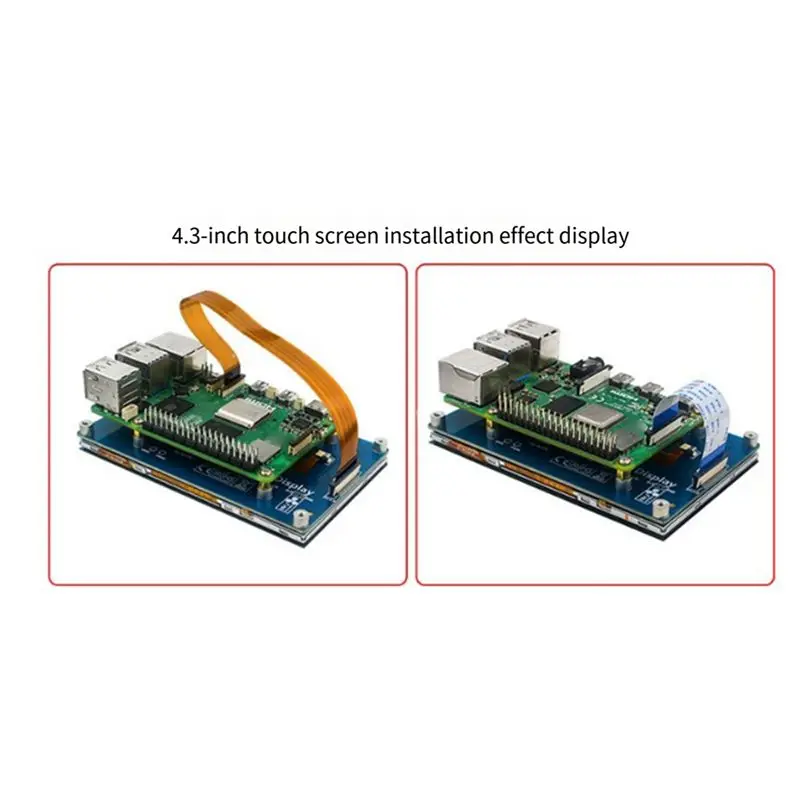 4.3Inch Capacitive Touch Screen For Raspberry Pi 5/4B/3B+ IPS Display 800X480 Drive-Free CSI Cable With Standard Monitor