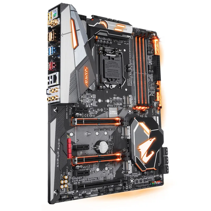 Gigabyte Z370 Aorus Gaming 5 motherboard, supports DDR4, has 3 M2 interfaces, supports 8.9th generation