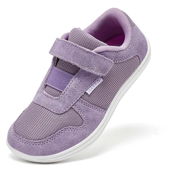 HOBIBEAR Kids Wide Toe Barefoot Shoes Little/Big/Kid Hook Loop Minimalist Sneakers…