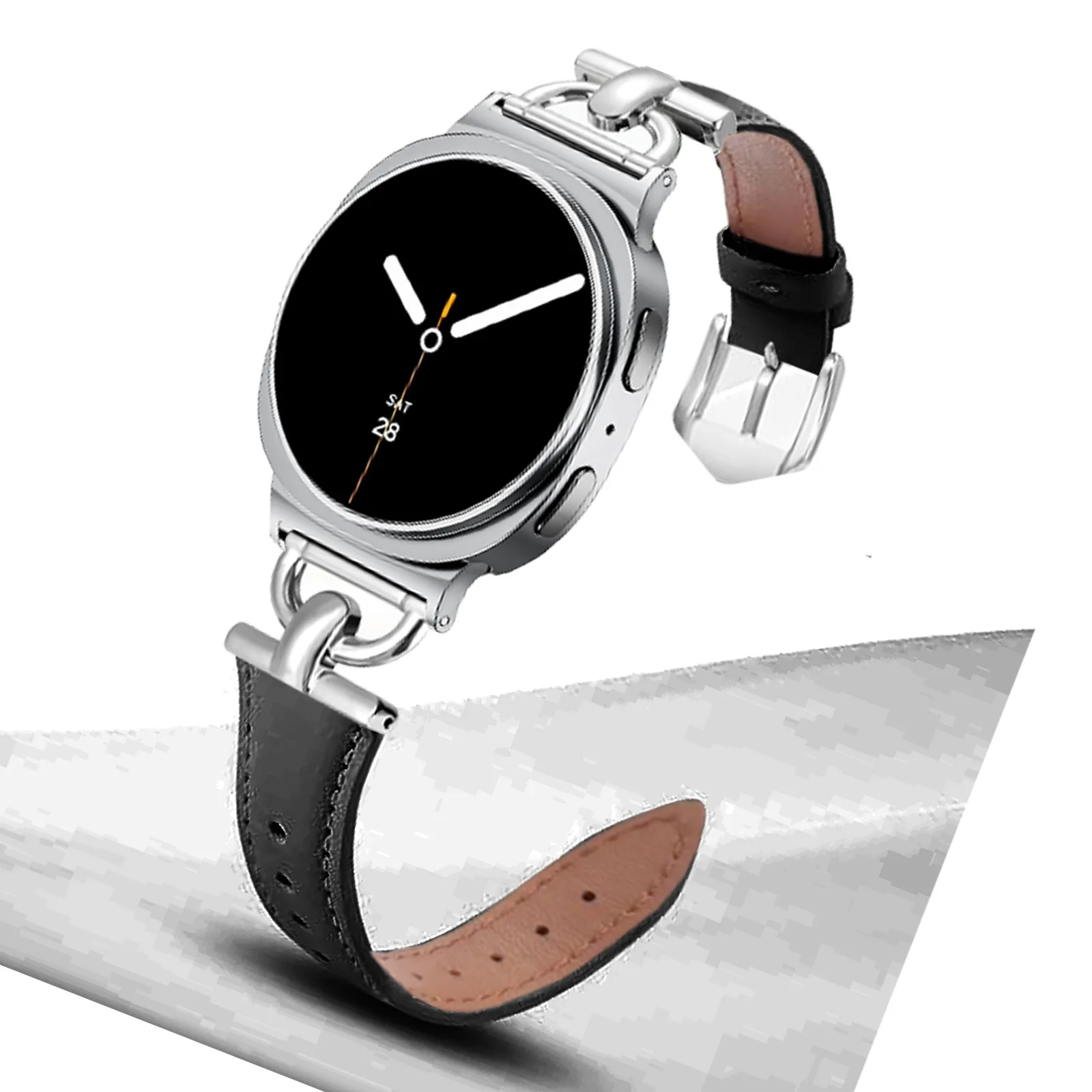 Schlankes Armband für Samsung Galaxy Watch 9 40 mm 44 mm, Lederarmband für Watch 8 40/44 mm 8Classic 46 mm