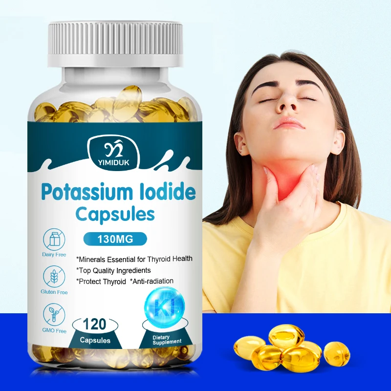 Potassium Iodide Capsules 130mg - Pure Potassium Iodide Tablets for Radiation Exposure for Kids & Adults