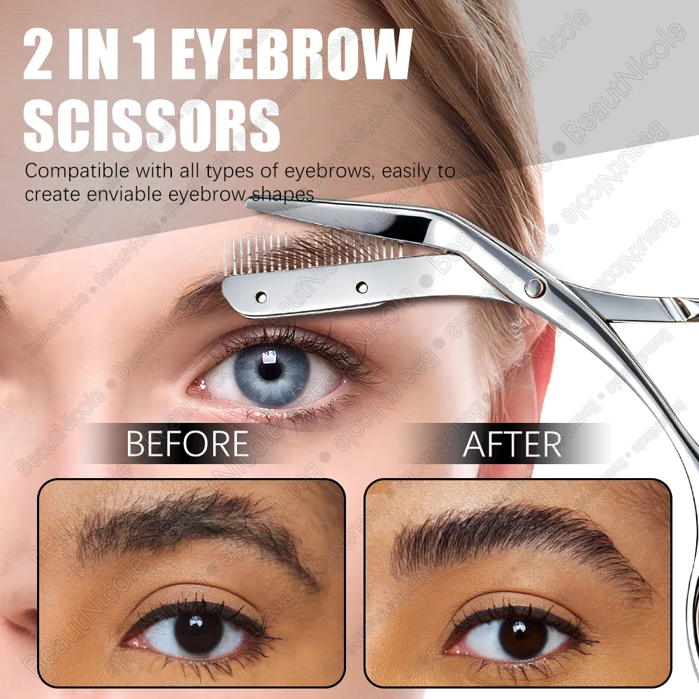 Eyebrow Trimmer Scissor With Comb Eyebrow Trimmers  Precision Eyebrow Trimmer Eyebrow Trimmer Scissors with Combs Makeup Tool