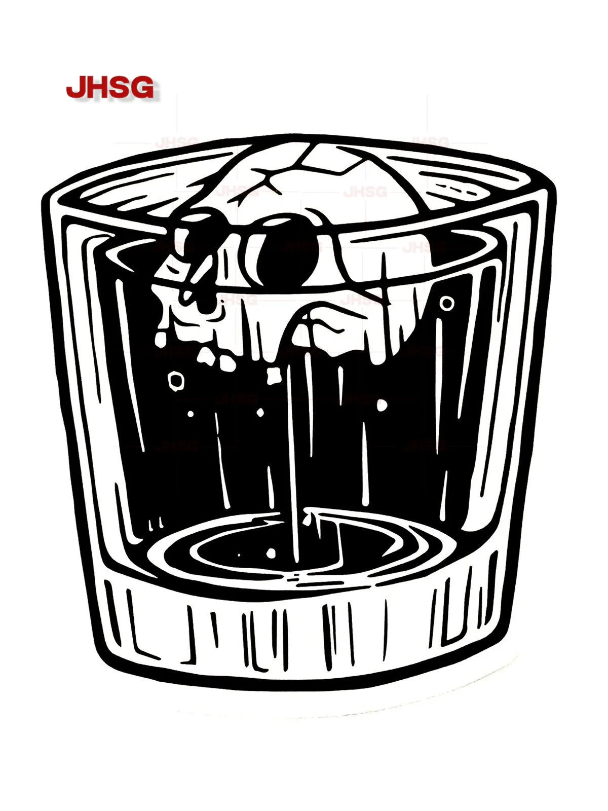 

Skeleton Whiskey Glass Sticker Stickers-