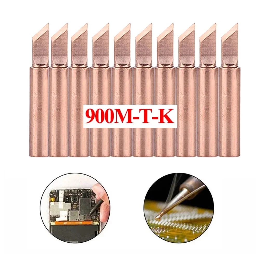 Soldering Iron Tip Versatile 10Pcs Set of Copper Soldering Iron Tips 900M T K Perfect for Various Electronic Repairs