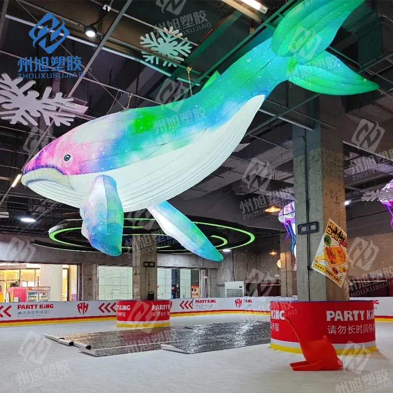 Customiz colorful light giant inflatable shark ocean fish for aquarium decoration advertising