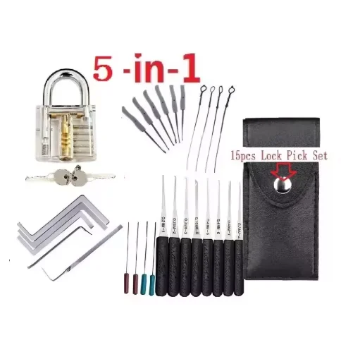 Juego de 8 ganzúas, suministros para cerrajeros, extractor de llaves rotas, ganchos de extracción, herramientas manuales de acero inoxidable para bricolaje, ferretería