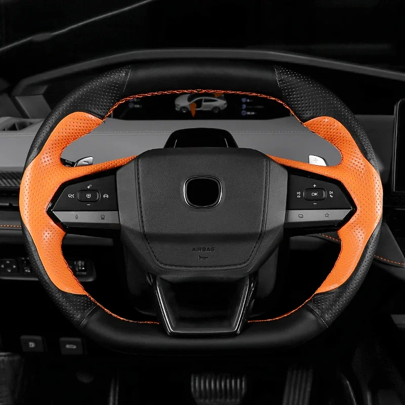 Carbon Fiber Car Steering Wheel Cover Protect for Changan Cs55 Plus Uni-v Uni-k 2020 2021 2022 2023 2024 Accessories Leather