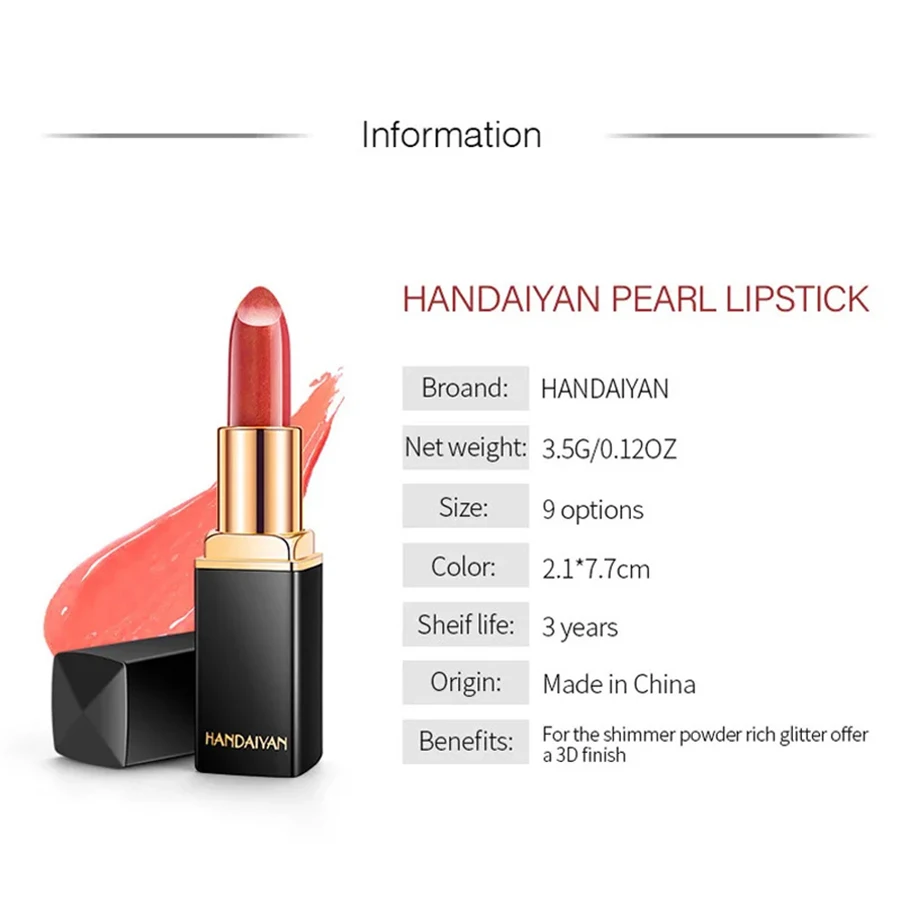 HANDAIYAN Shine Glitter Warm Change Lipstick Makeup Diamond Lip Balm Cream Lightweight Lipbalm Cosmetics Nude Lip Stick Pen